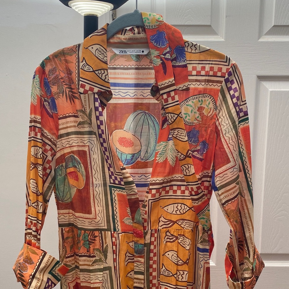 Zara Multicolor Graphic Print Dress